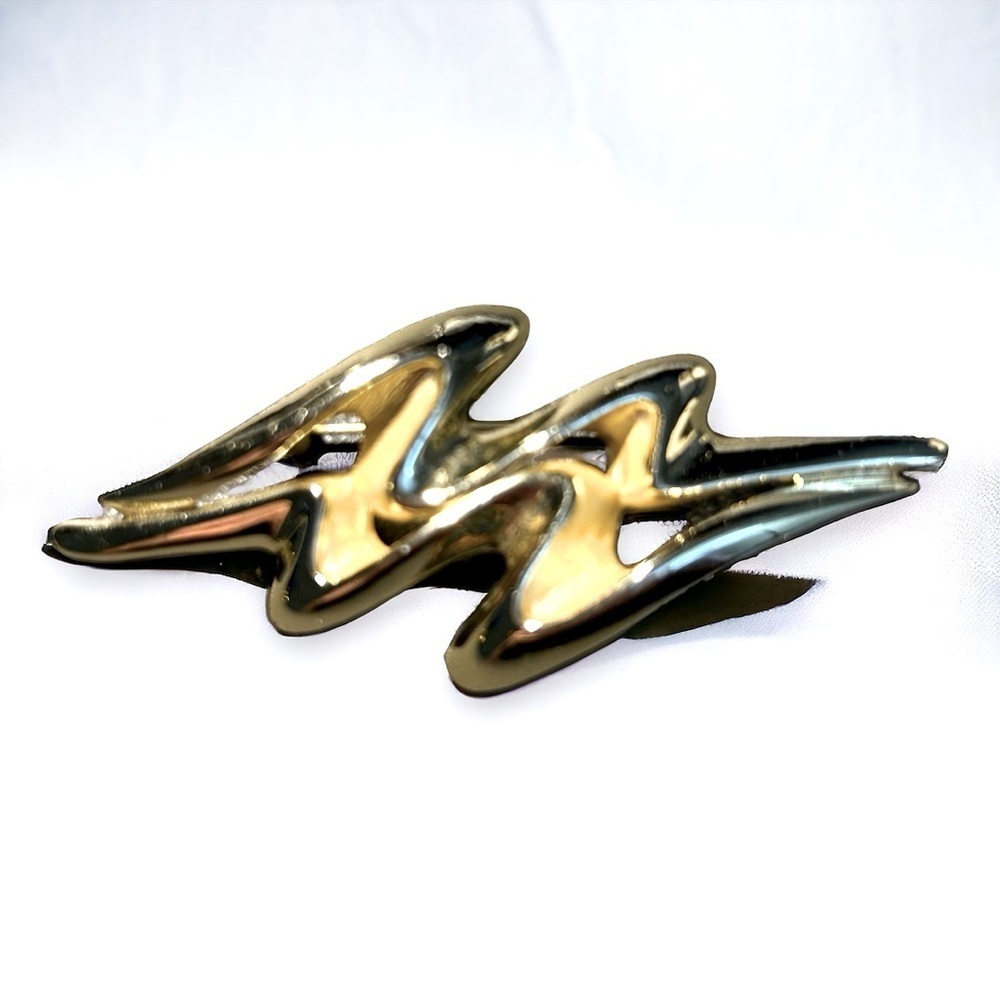 AJC Signed Vintage Double Zig Zag Lightning Abstract Pin